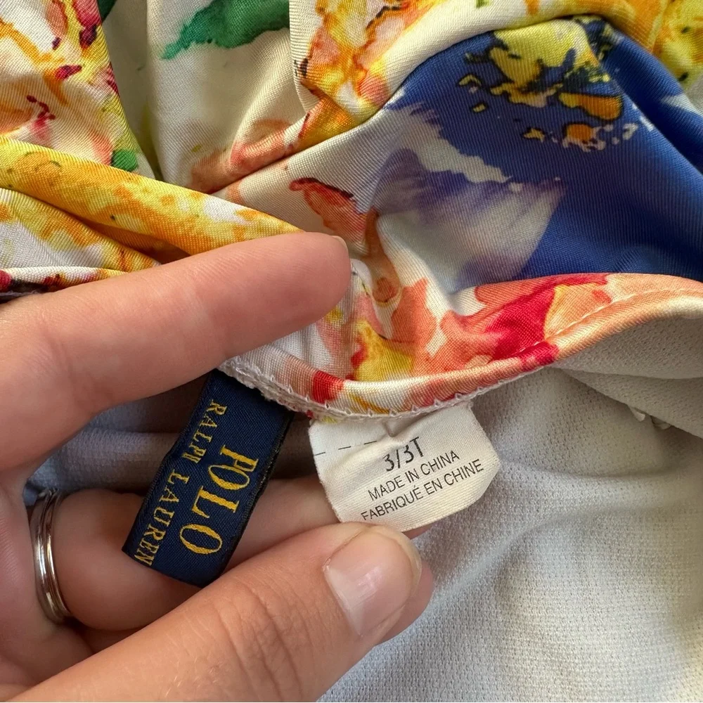 Polo By Ralph Lauren | Tie Dye Infants Floral Halter Swimsuit | Size 3T